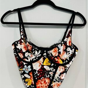 Floral Print Bustier Top